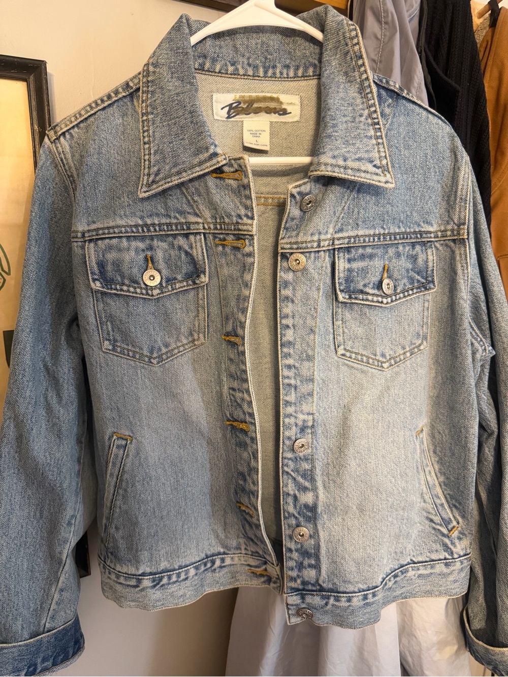 Express Bleus Light Blue Denim Jean Jacket - Classic Trucker Style